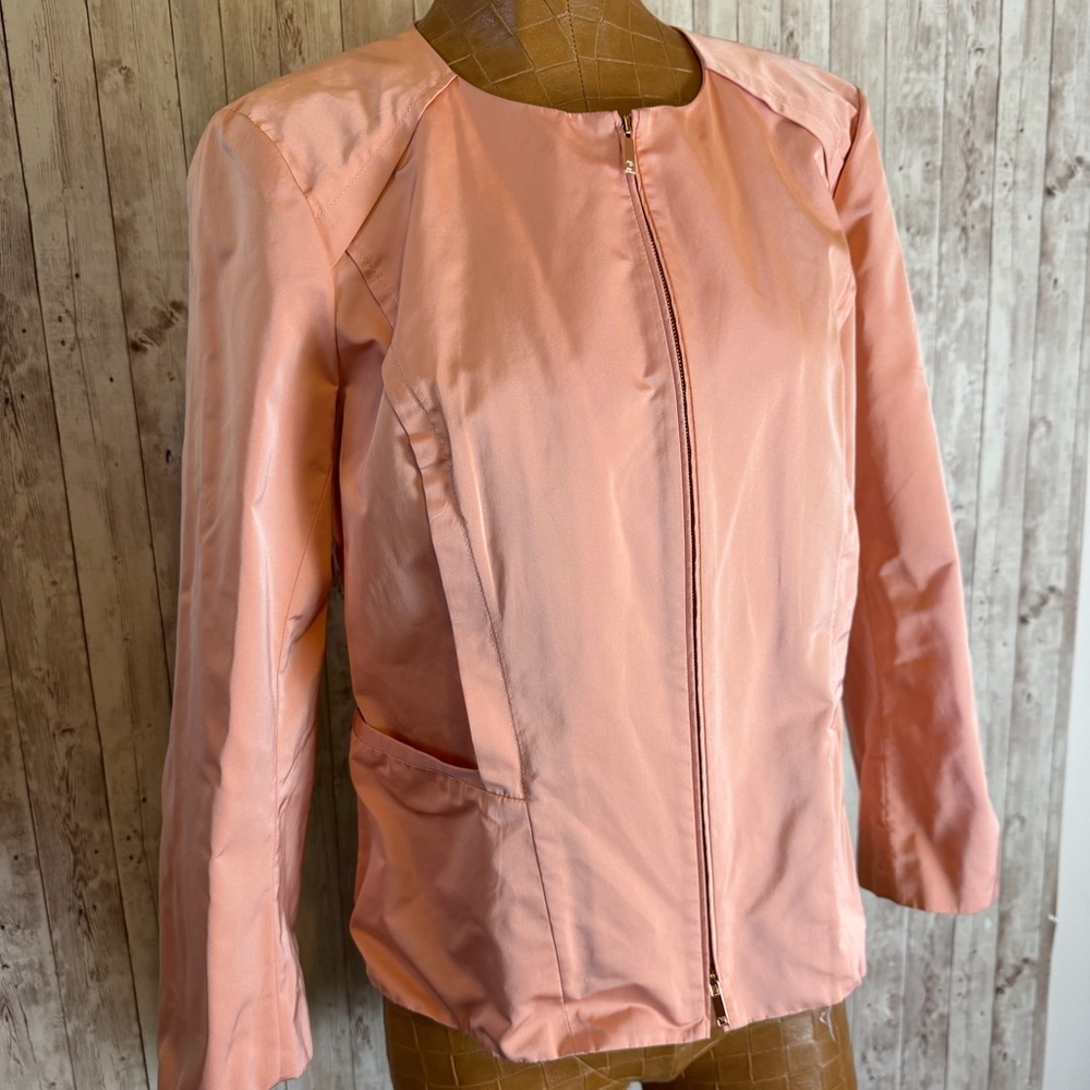 Lafayette 148 Pink Collarless Jacket - Picture 2 of 6